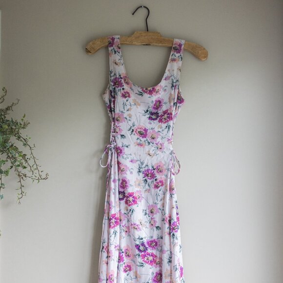 California Girl Vintage Rayon Floral Sun Dress - Picture 3 of 6